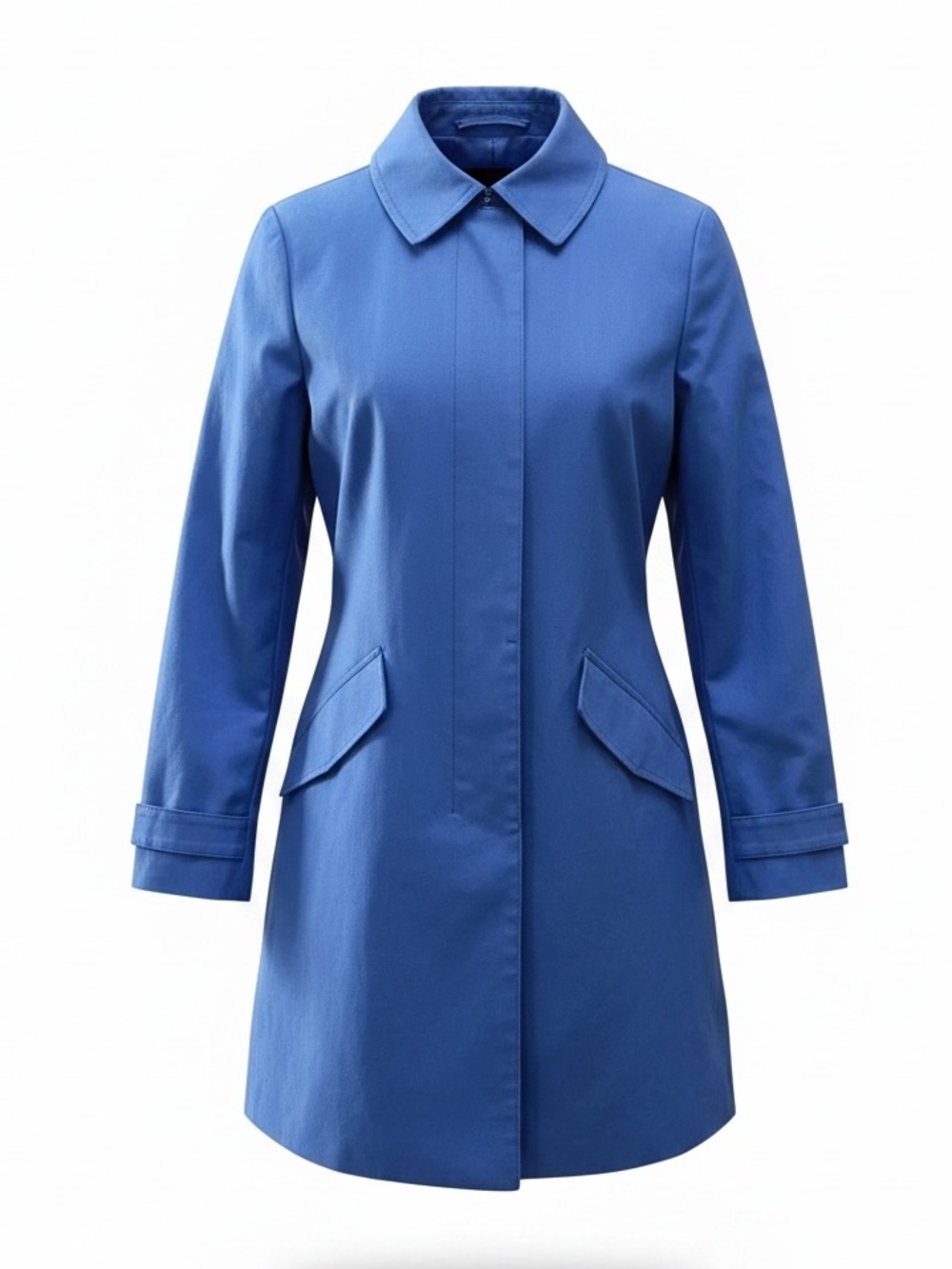 Scotch & Soda Trench Coat Lightweight Utility Jacket Cotton Cobalt Blue XS NEW - Picture 2 of 16
